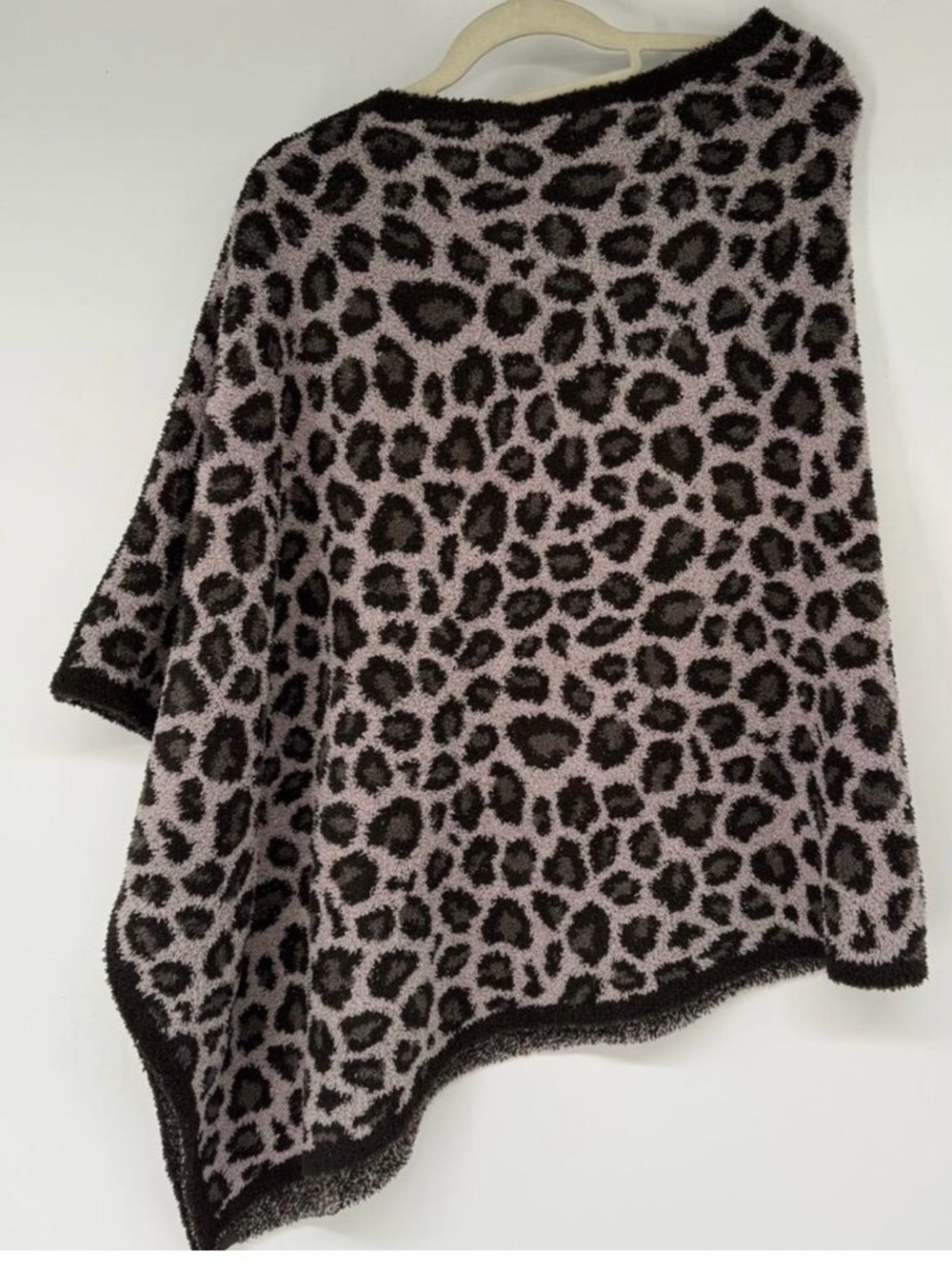 Barefoot Dreams Animal Print Poncho - Black and Cream - Picture 2 of 7
